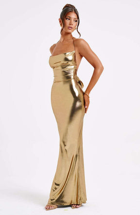 Talisa Maxi Dress - Gold Ryvelle