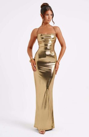 Talisa Maxi Dress - Gold Ryvelle