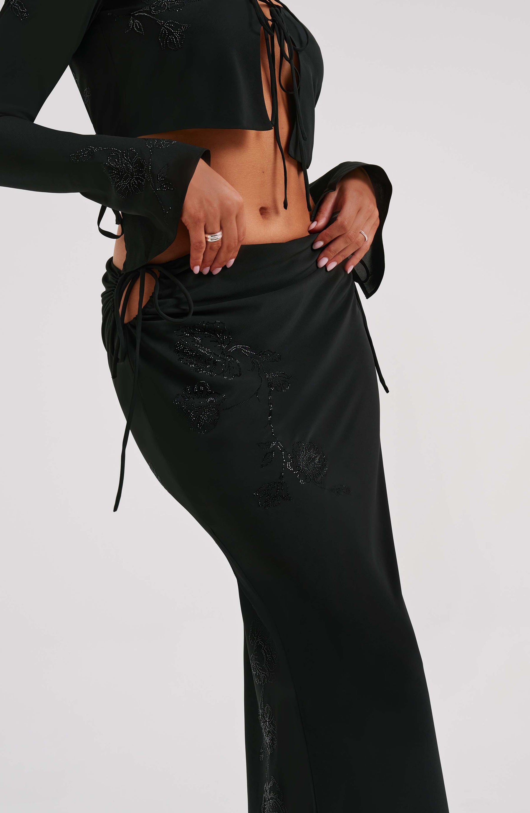 Tana Maxi Skirt - Black Ryvelle