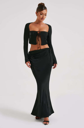 Tana Maxi Skirt - Black Ryvelle