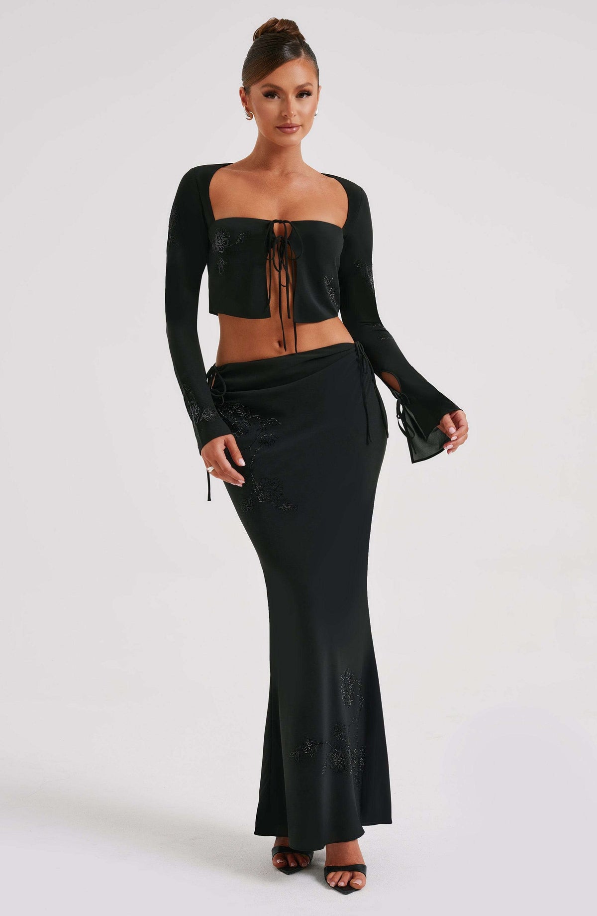 Tana Maxi Skirt - Black Ryvelle