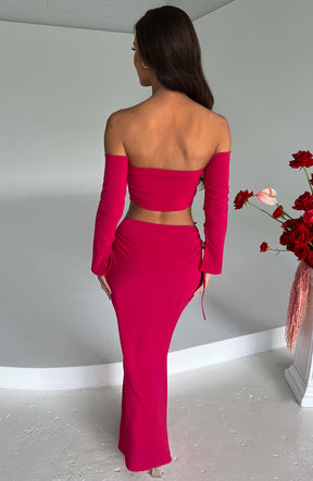 Tana Maxi Skirt - Pink Ryvelle