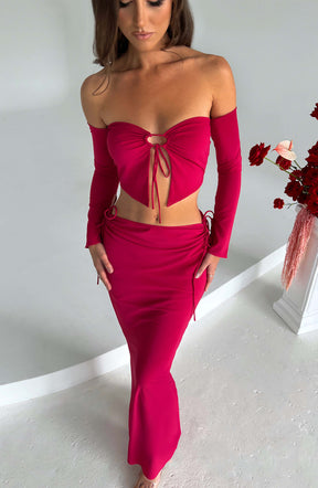Tana Maxi Skirt - Pink Ryvelle