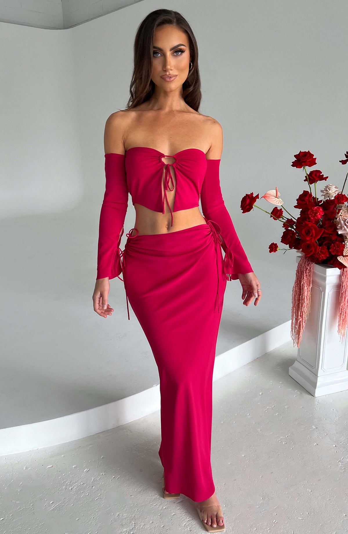 Tana Maxi Skirt - Pink Ryvelle