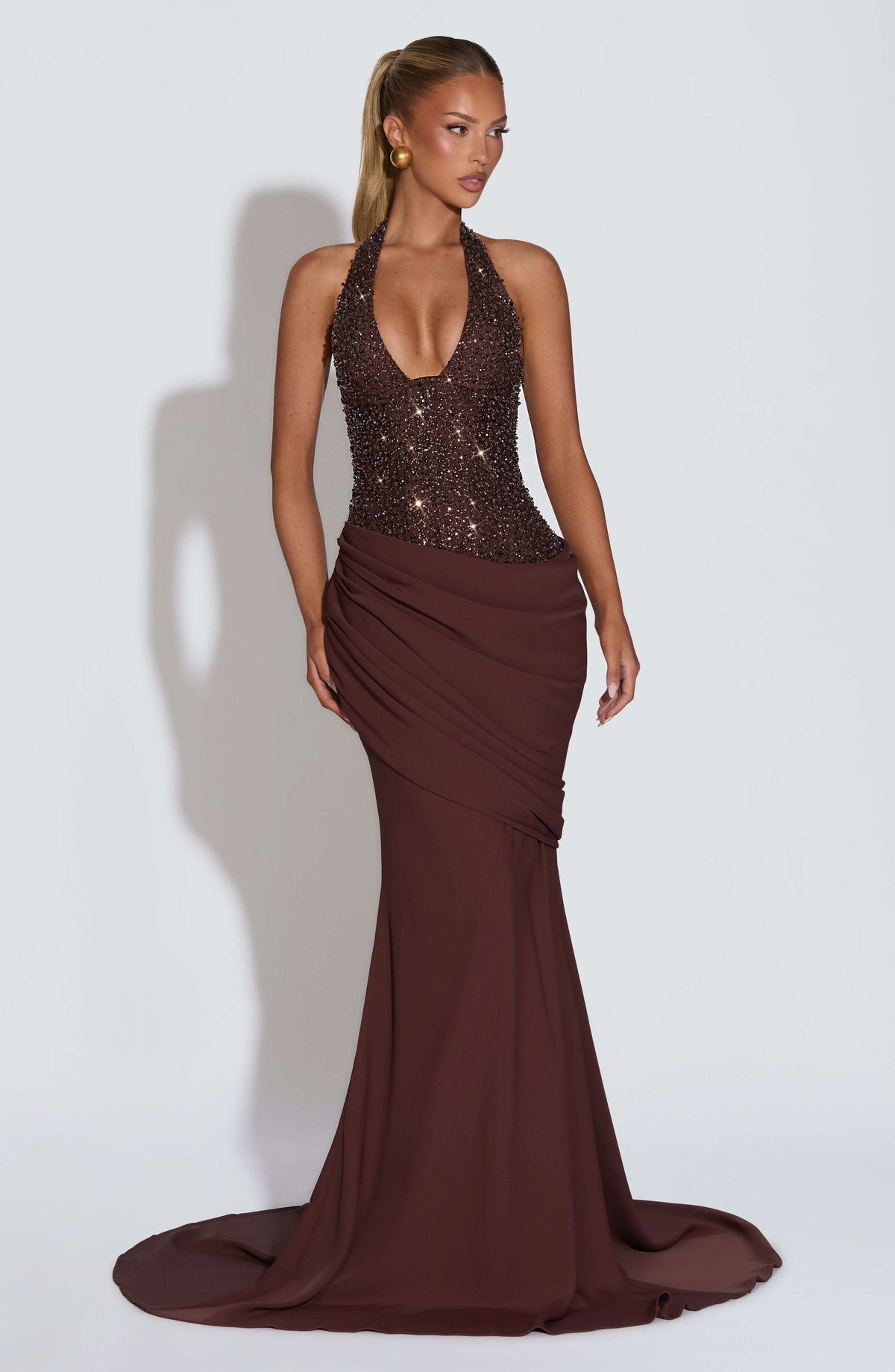 Taylor Gown - Plum Brown Ryvelle