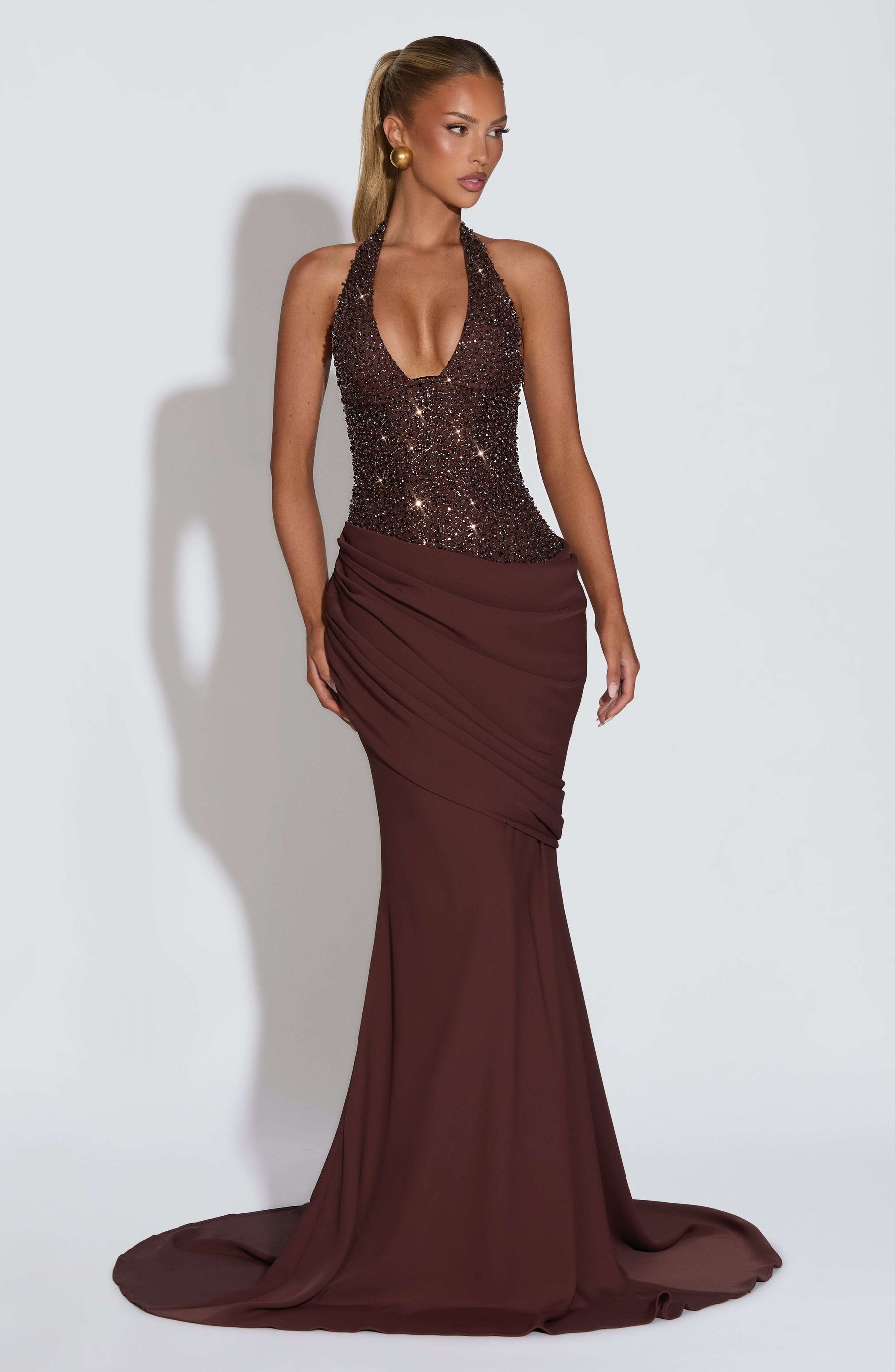 Taylor Gown - Plum Brown Ryvelle