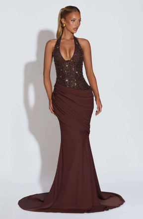 Taylor Gown - Plum Brown Ryvelle