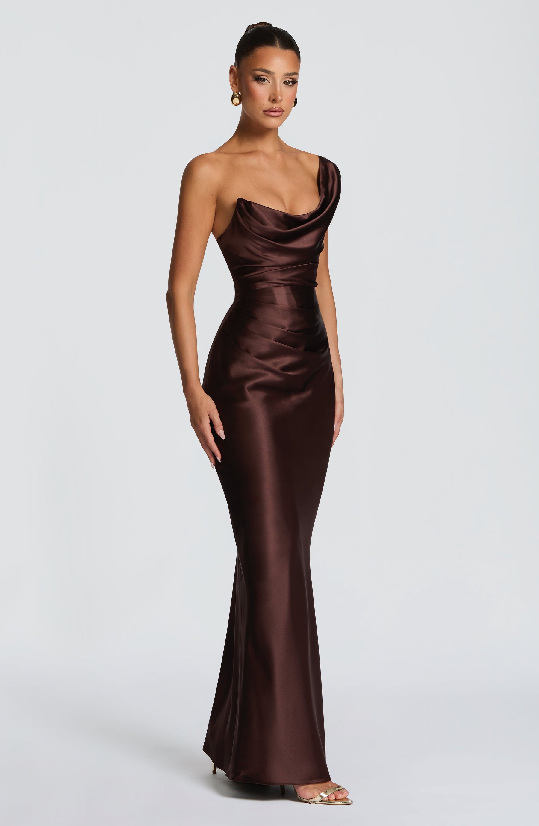 Thalassa Maxi Dress - Plum Brown Ryvelle