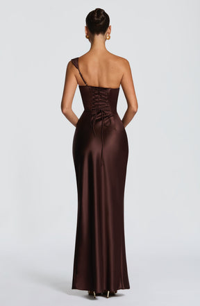 Thalassa Maxi Dress - Plum Brown Ryvelle