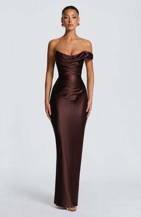 Thalassa Maxi Dress - Plum Brown Ryvelle