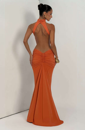 Thekla Maxi Dress - Burnt Orange Ryvelle