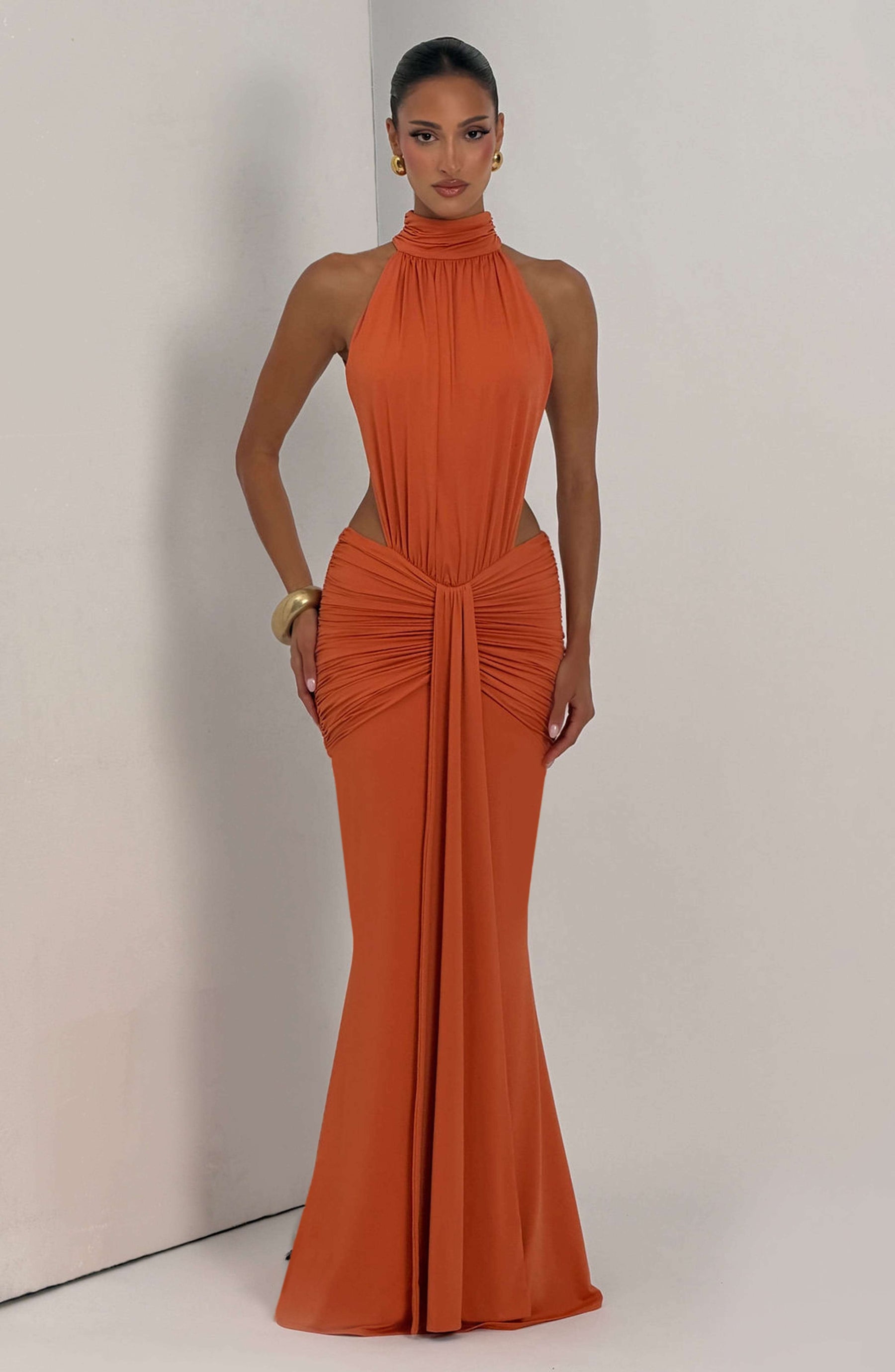 Thekla Maxi Dress - Burnt Orange Ryvelle