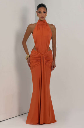 Thekla Maxi Dress - Burnt Orange Ryvelle