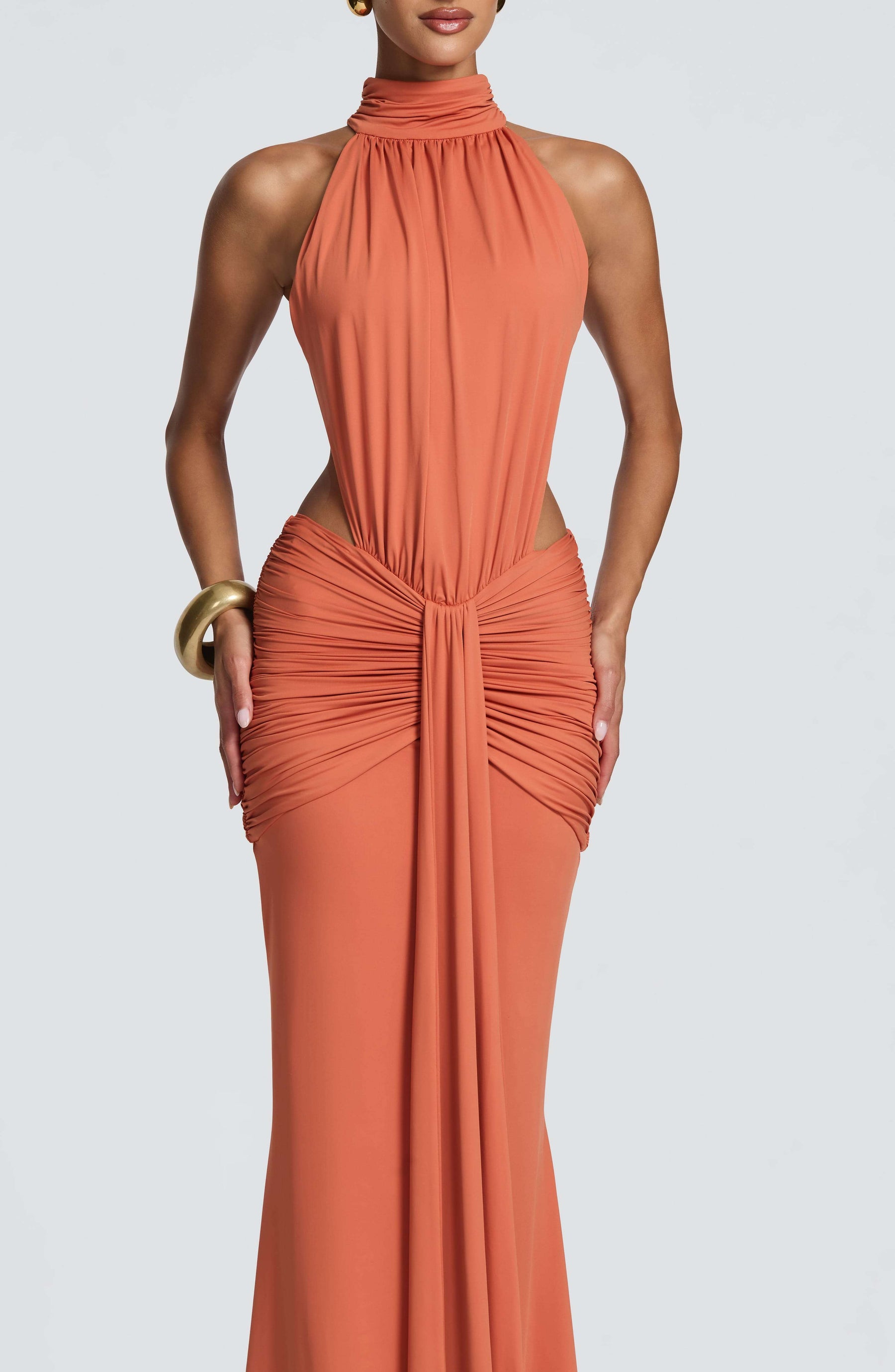 Thekla Maxi Dress - Burnt Orange Ryvelle