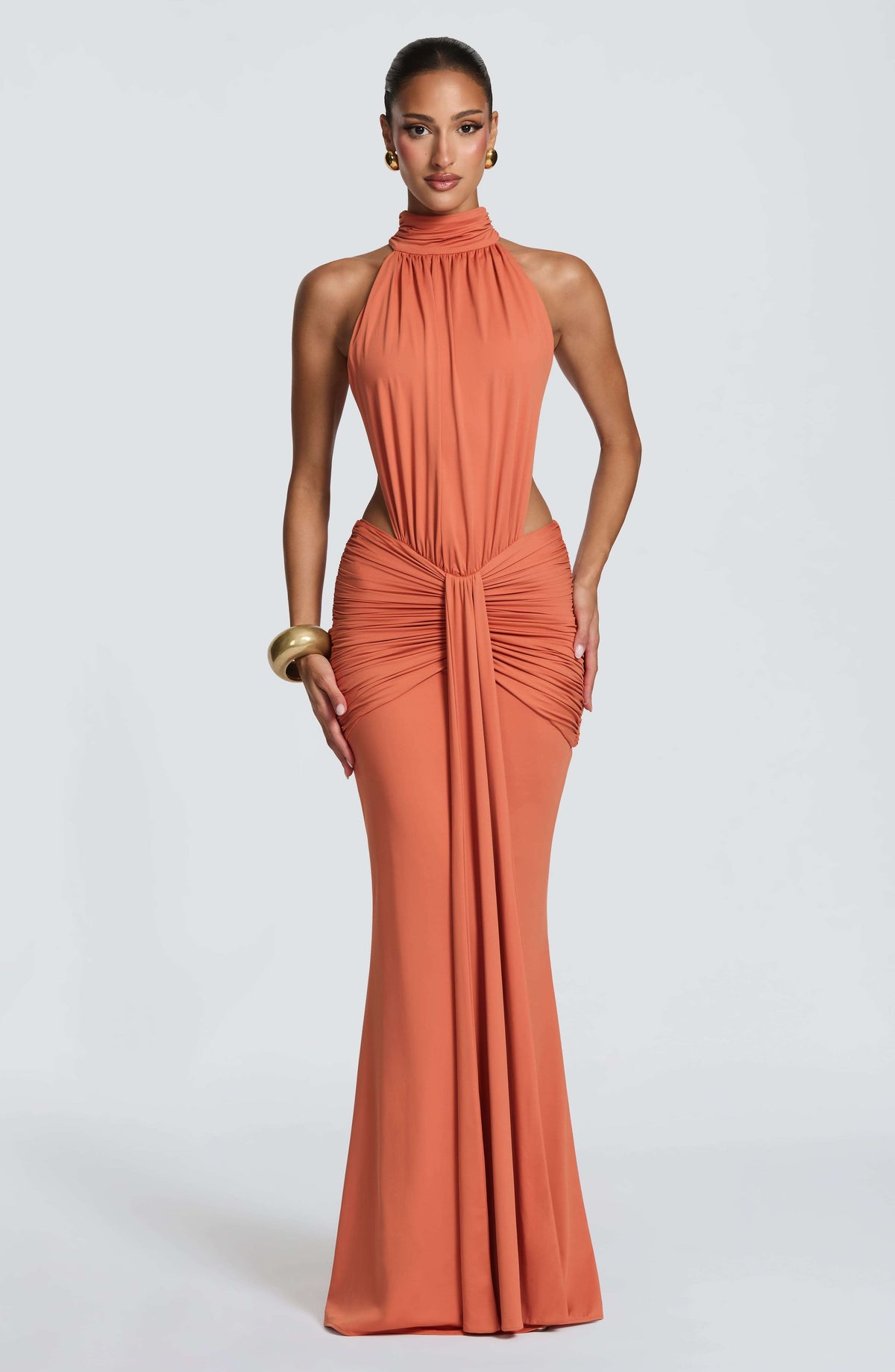 Thekla Maxi Dress - Burnt Orange Ryvelle