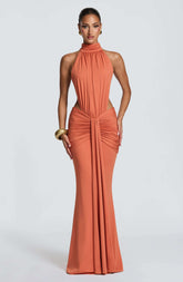 Thekla Maxi Dress - Burnt Orange Ryvelle