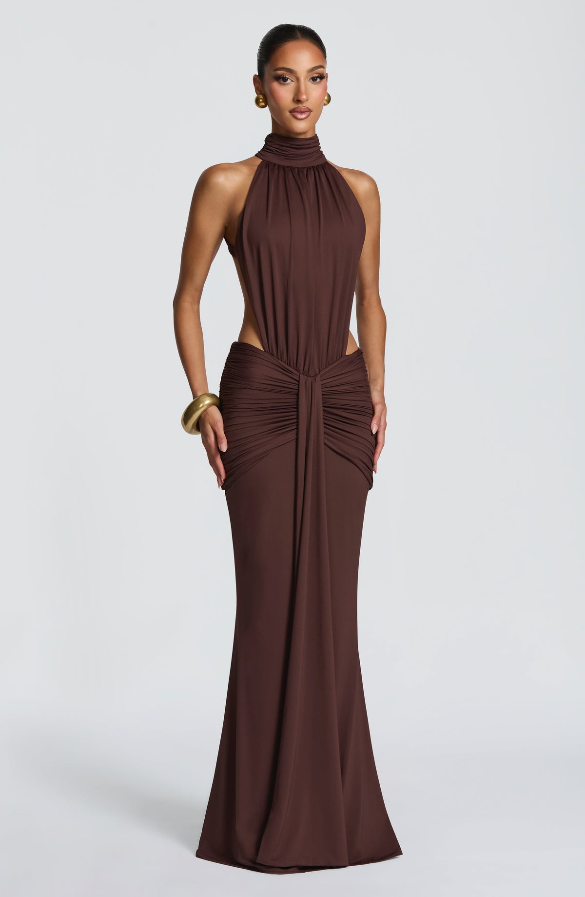 Thekla Maxi Dress - Plum Brown Ryvelle