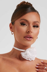 Tilli Floral Neck Tie - Ivory Ryvelle