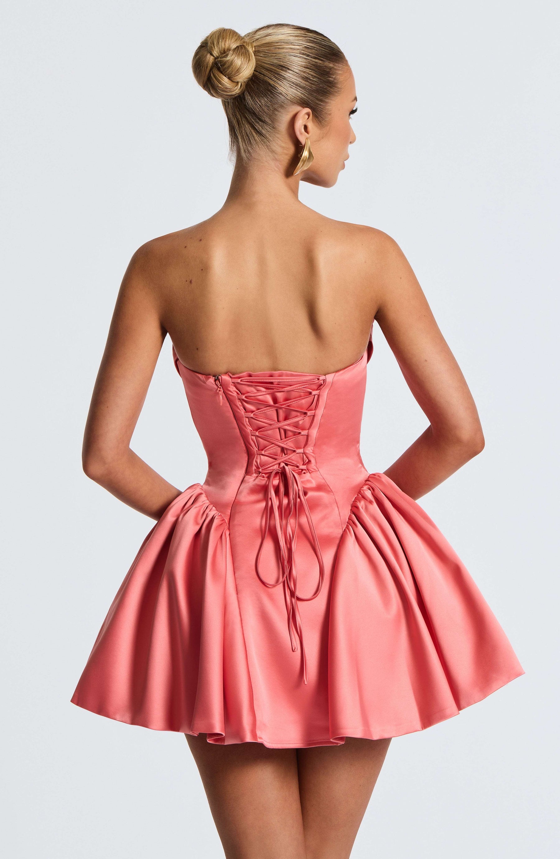 Trinity Mini Dress - Coral Pink Ryvelle
