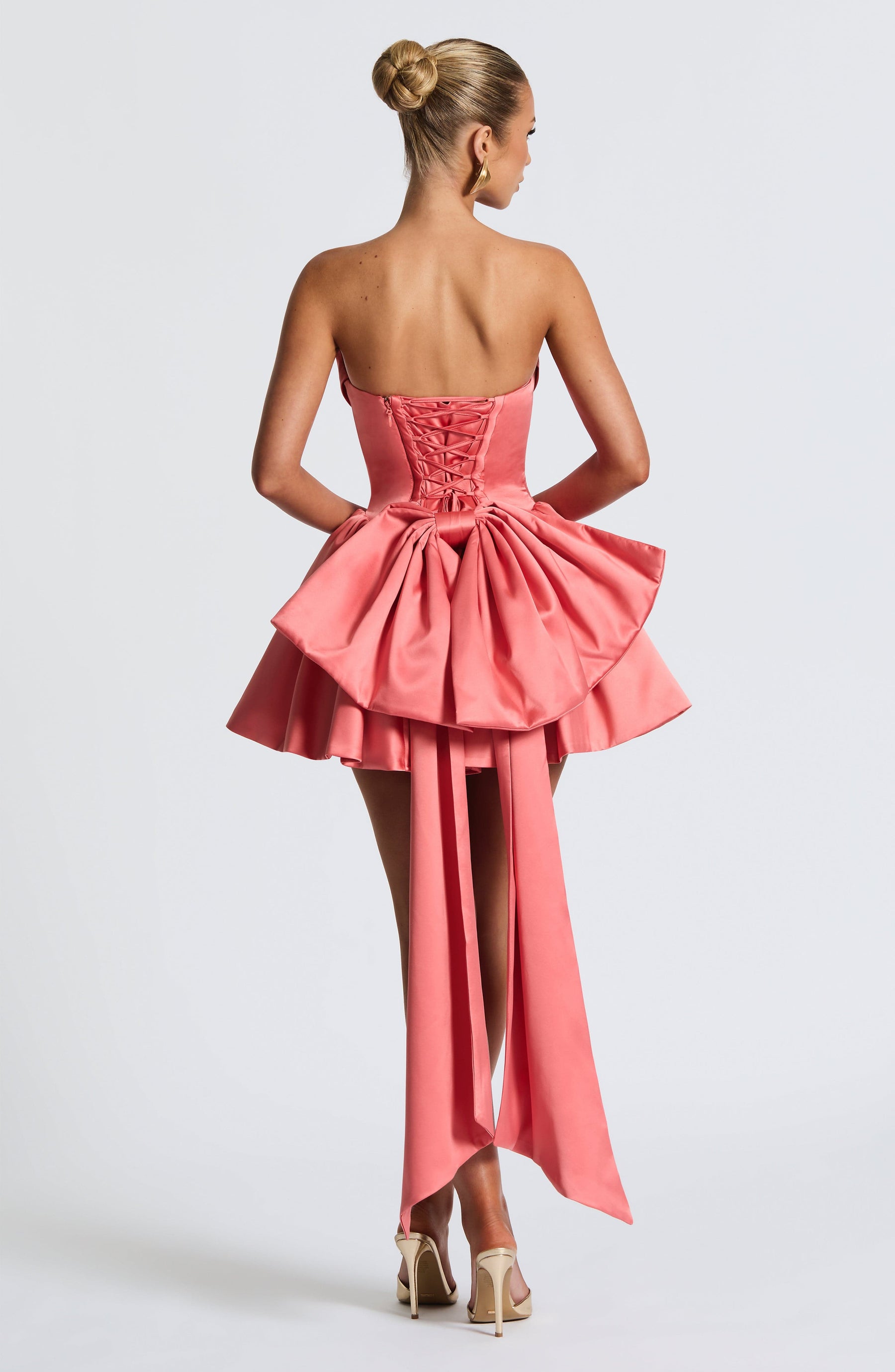 Trinity Mini Dress - Coral Pink Ryvelle