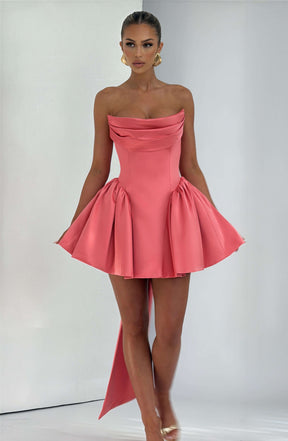 Trinity Mini Dress - Coral Pink Ryvelle