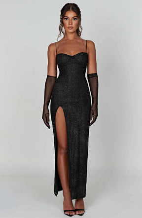 Trixie Maxi Dress - Black Sparkle Ryvelle