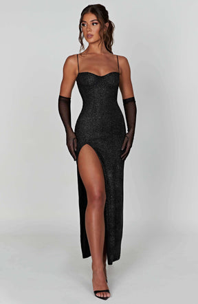 Trixie Maxi Dress - Black Sparkle Ryvelle