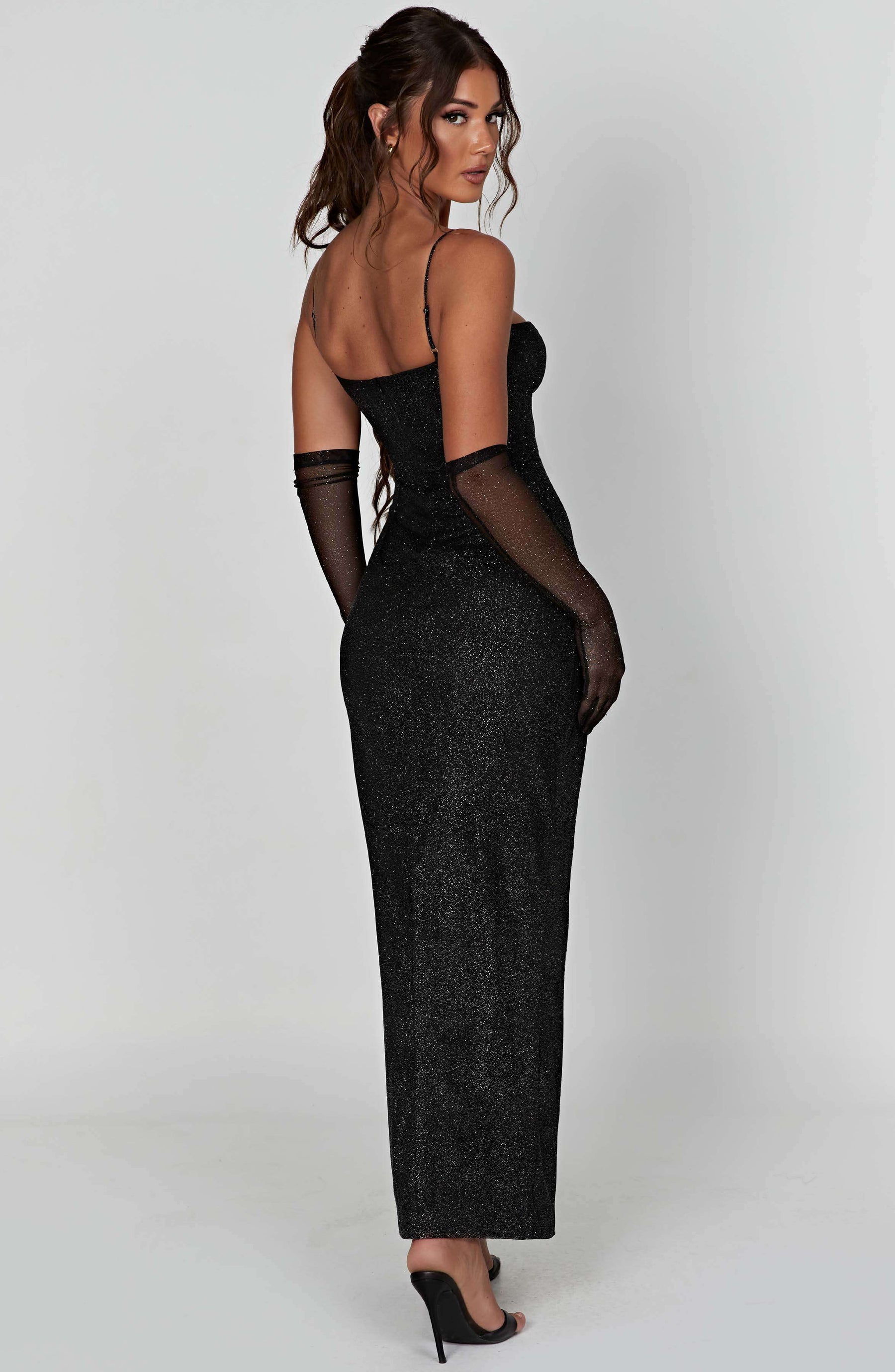 Trixie Maxi Dress - Black Sparkle Ryvelle