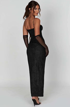 Trixie Maxi Dress - Black Sparkle Ryvelle
