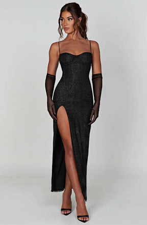 Trixie Maxi Dress - Black Sparkle Ryvelle