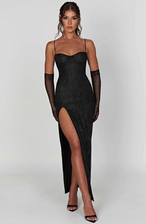 Trixie Maxi Dress - Black Sparkle Ryvelle