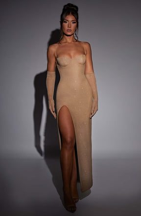 Trixie Maxi Dress - Gold Sparkle Ryvelle