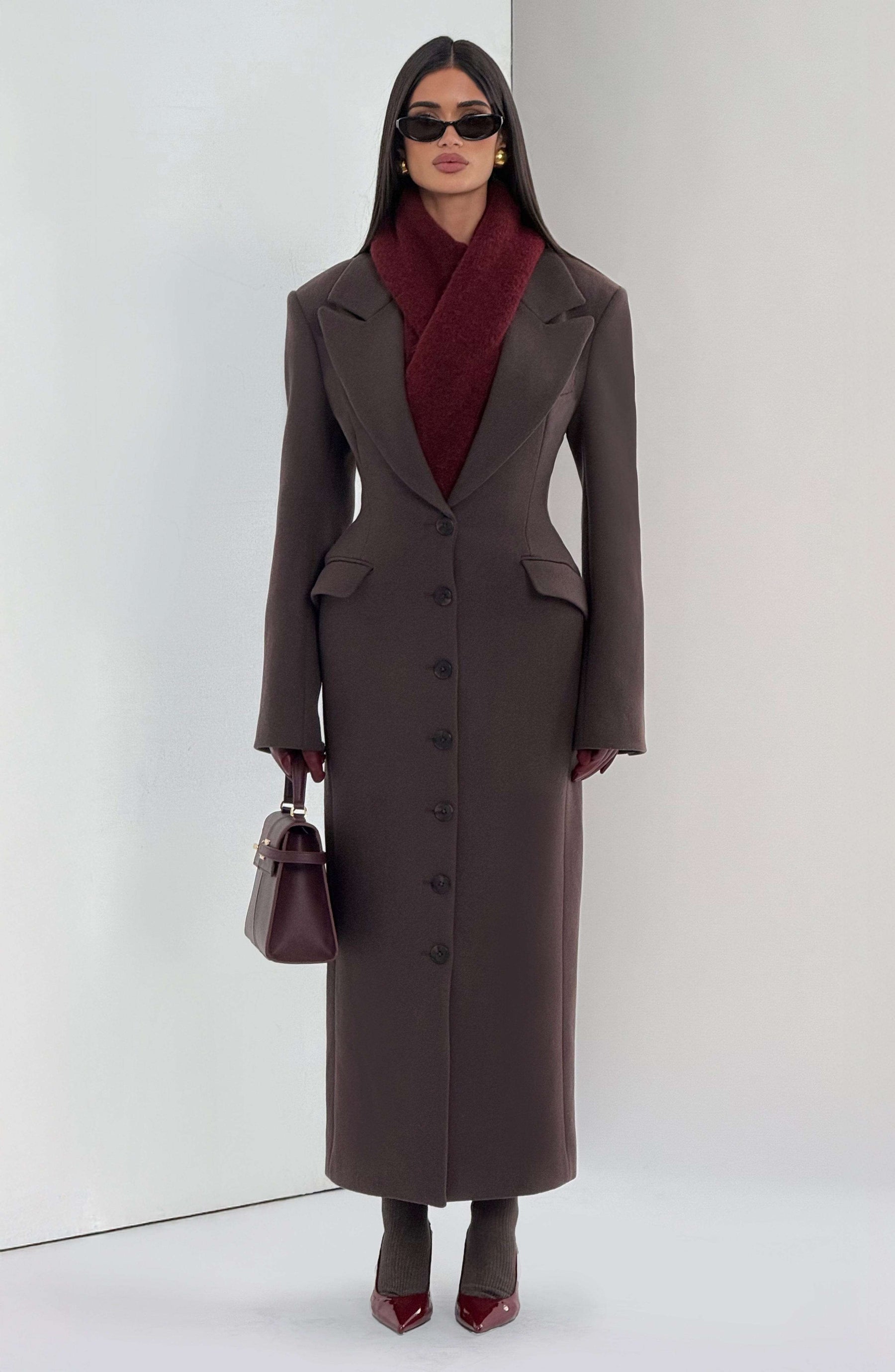 Ursula Coat - Plum Brown Ryvelle