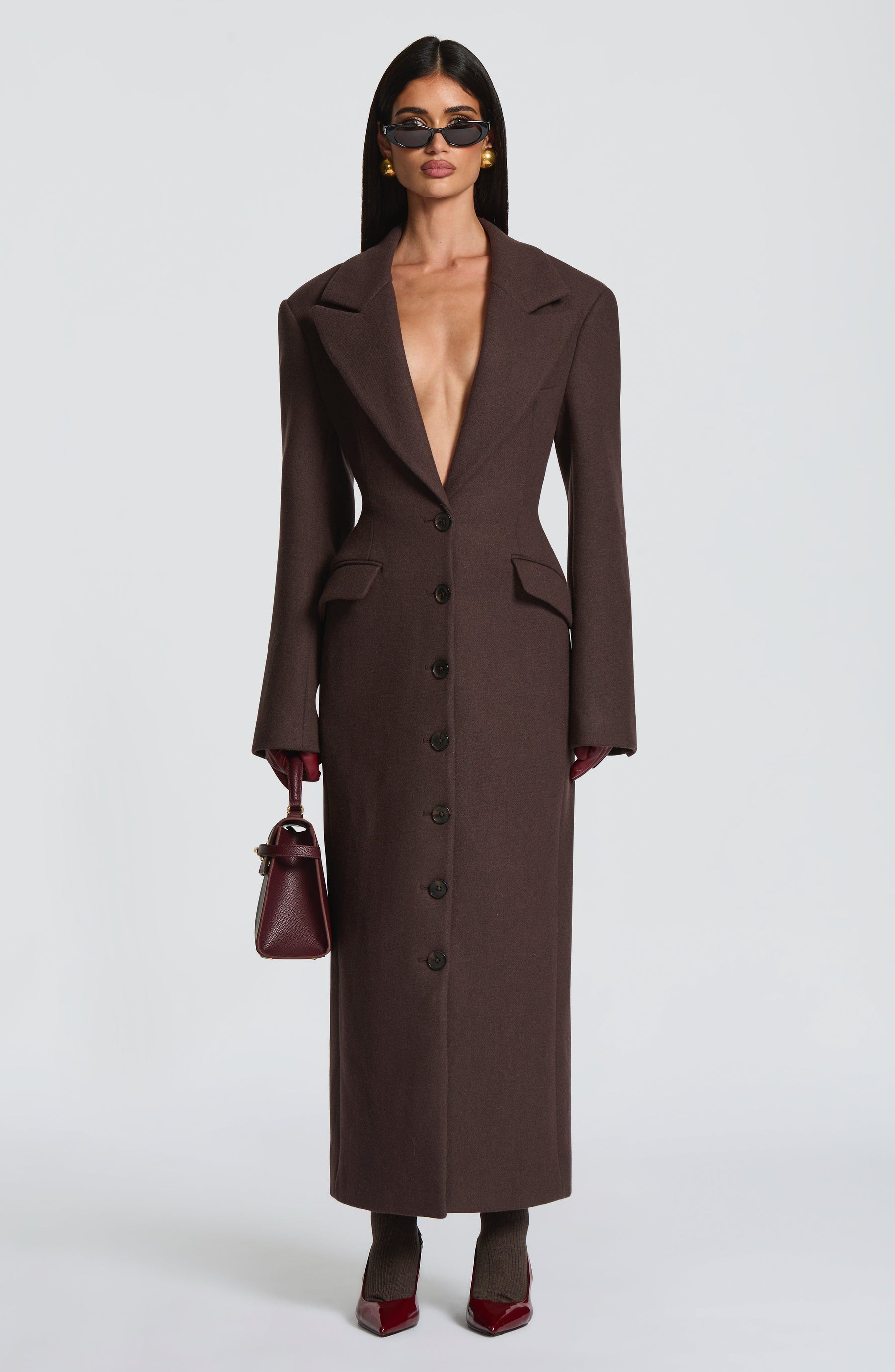 Ursula Coat - Plum Brown Ryvelle