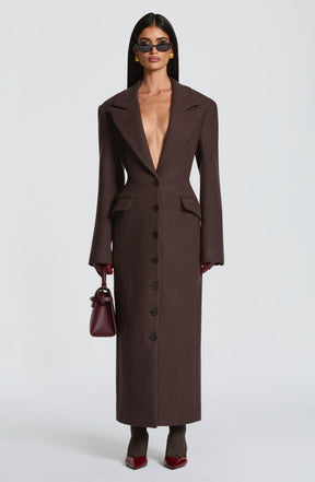 Ursula Coat - Plum Brown Ryvelle