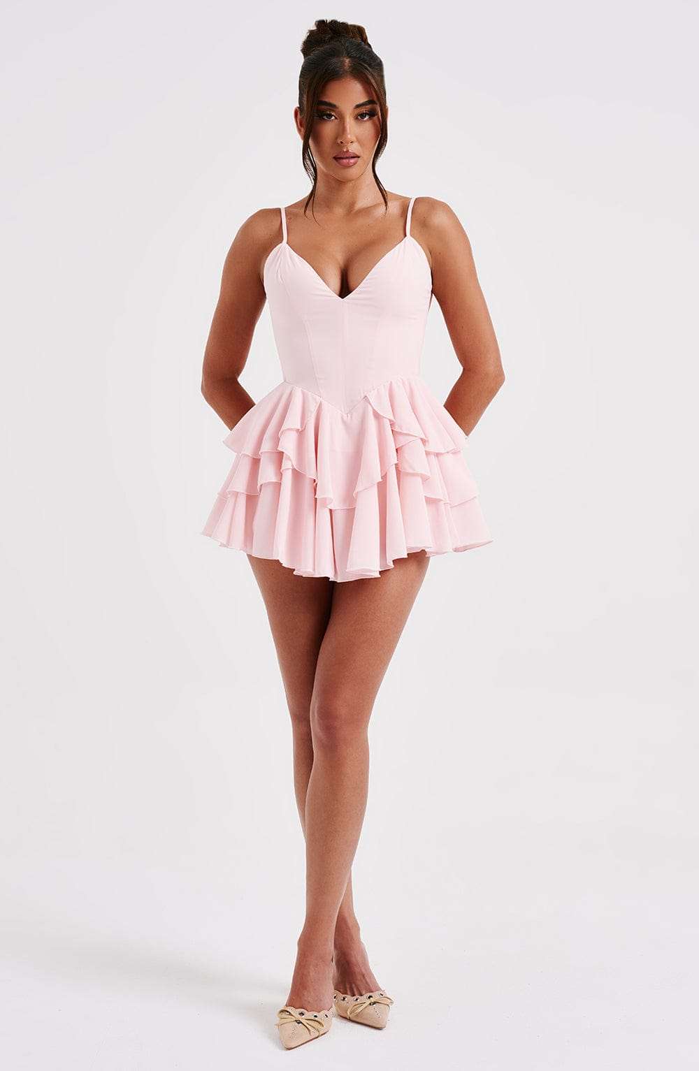 Veena Playsuit - Blush Ryvelle