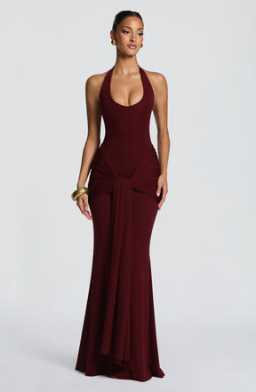 Veneda Maxi Dress - Cherry Lacquer Ryvelle