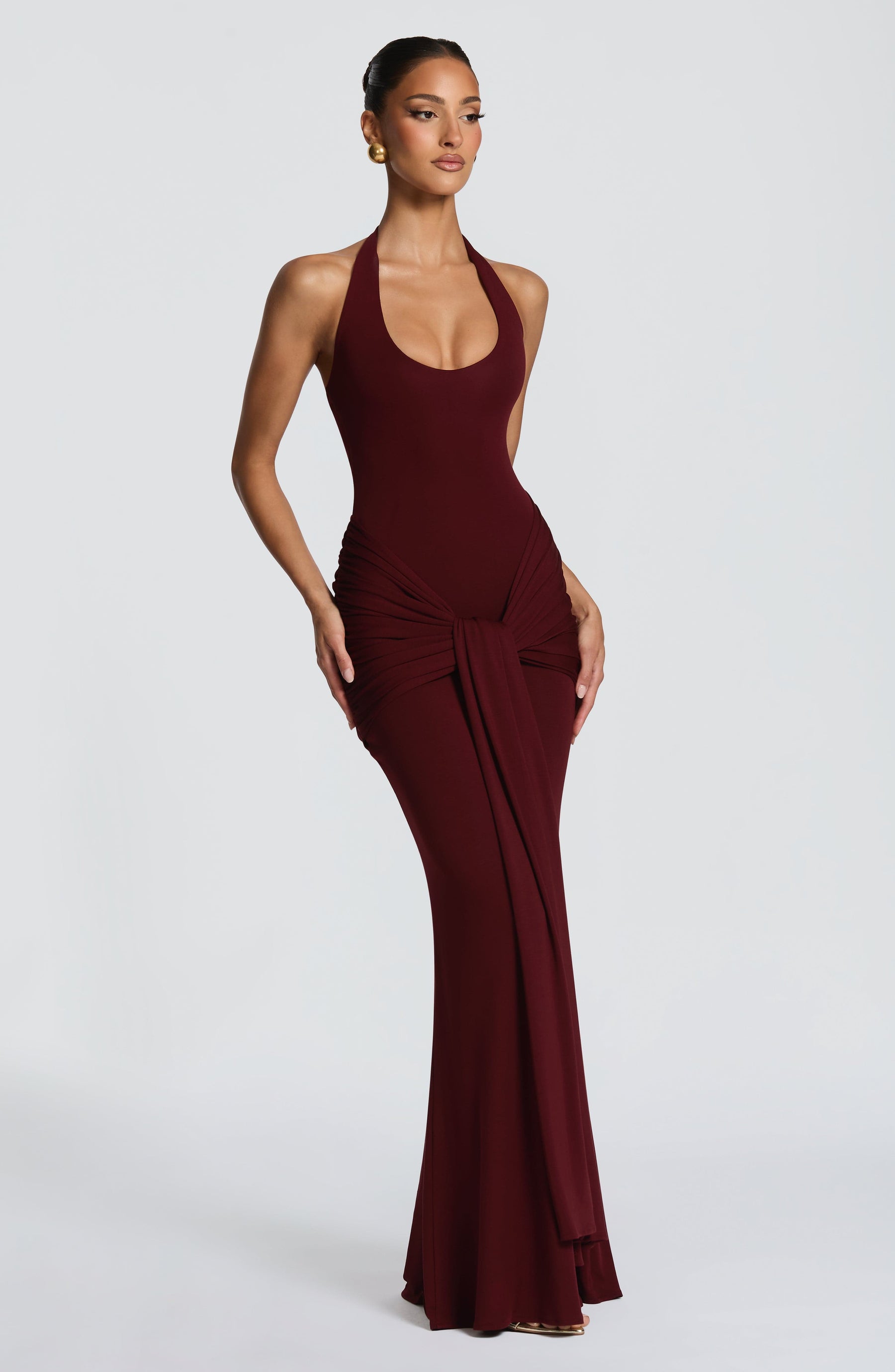 Veneda Maxi Dress - Cherry Lacquer Ryvelle
