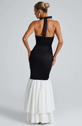 Veronique Maxi Dress - Black/White Ryvelle