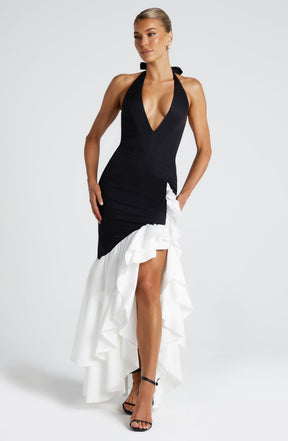 Veronique Maxi Dress - Black/White Ryvelle