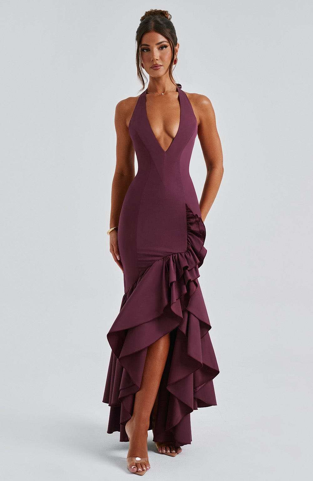 Veronique Maxi Dress - Cherry Lacquer Ryvelle