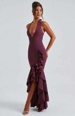 Veronique Maxi Dress - Cherry Lacquer Ryvelle