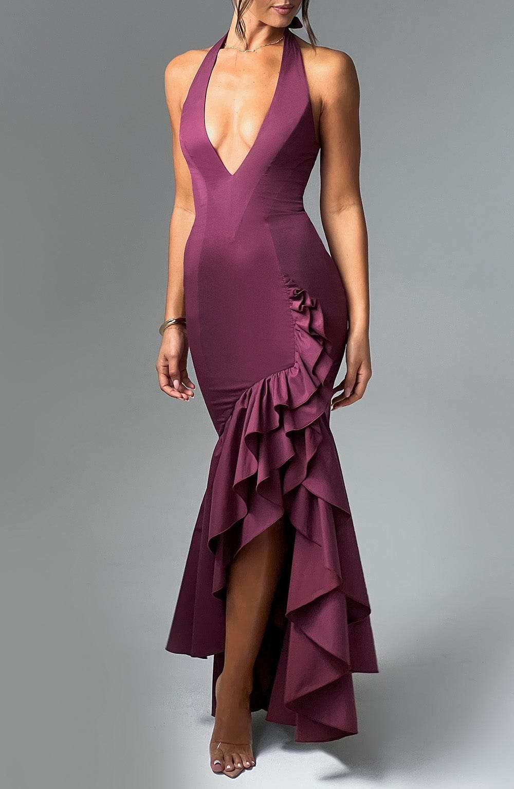 Veronique Maxi Dress - Cherry Lacquer Ryvelle