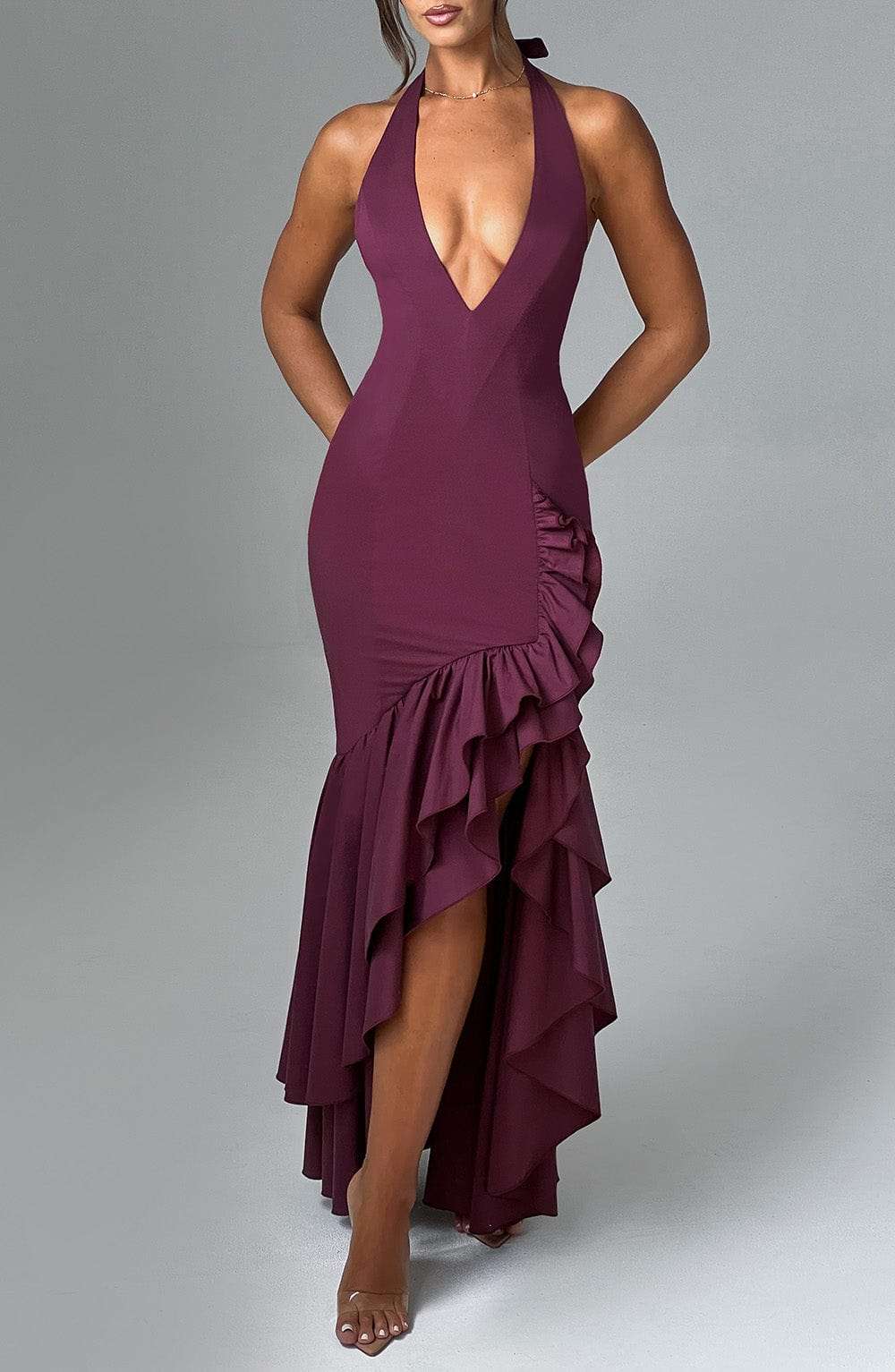 Veronique Maxi Dress - Cherry Lacquer Ryvelle