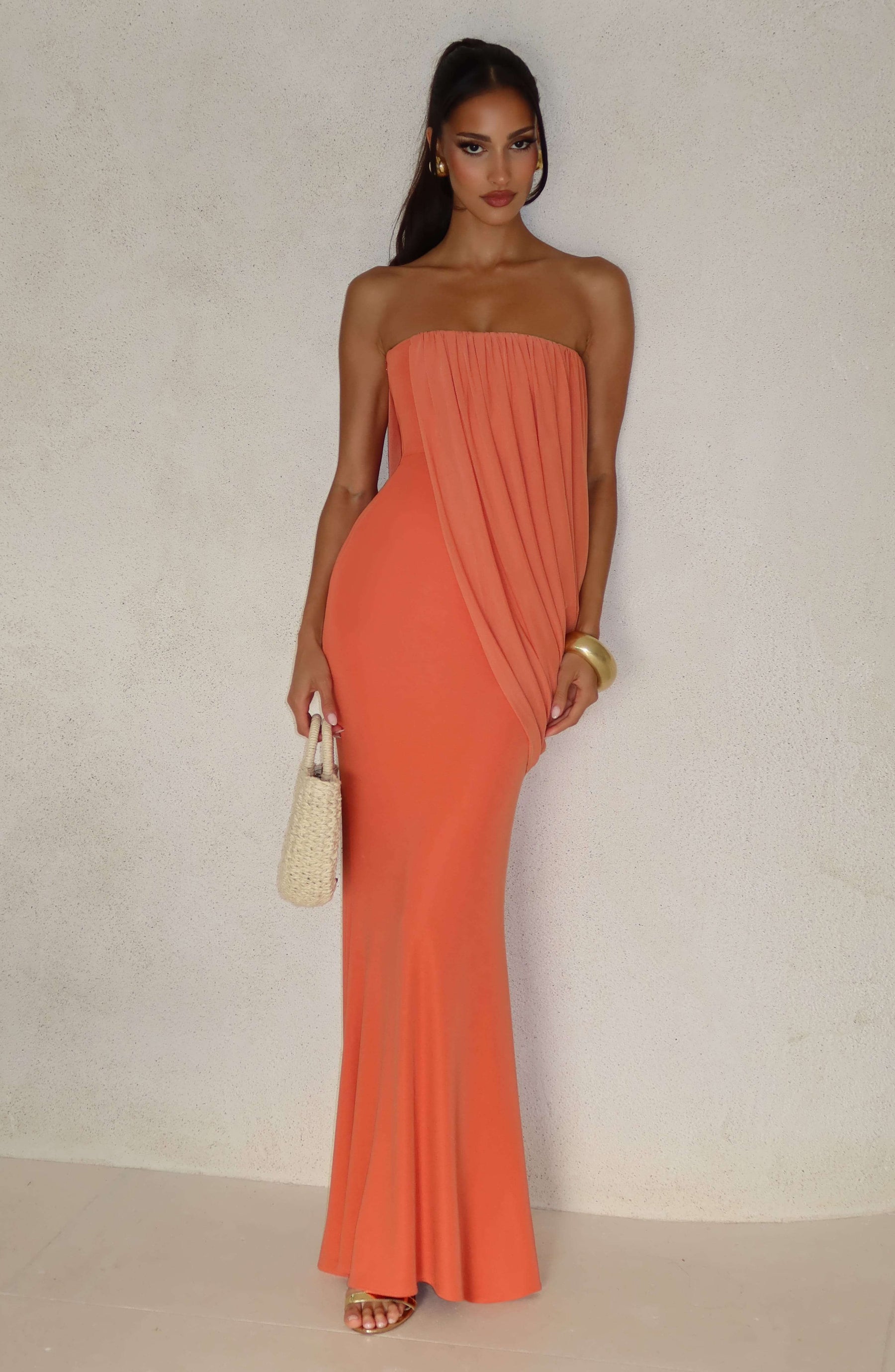 Vienna Maxi Dress - Burnt Orange Ryvelle