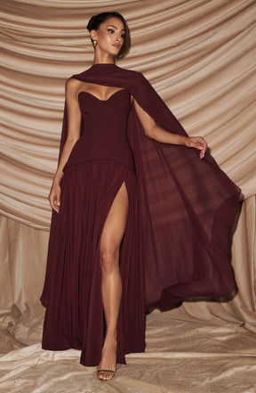 Vietta Maxi Dress - Cherry Lacquer Ryvelle