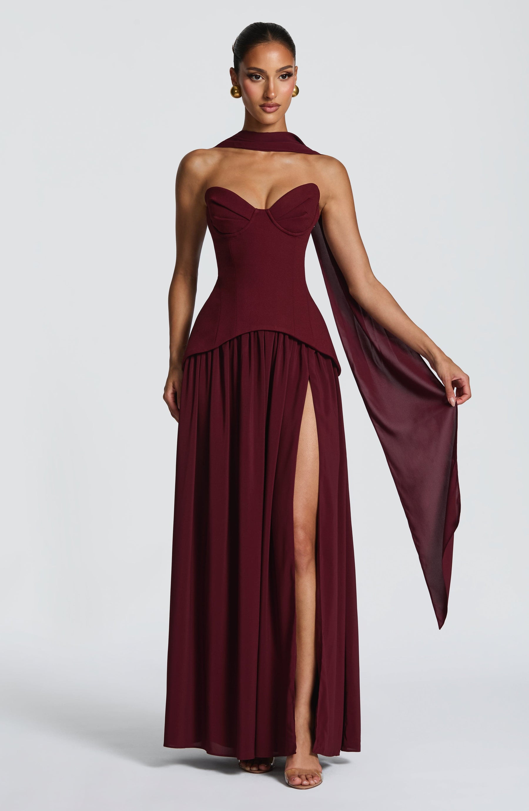 Vietta Maxi Dress - Cherry Lacquer Ryvelle