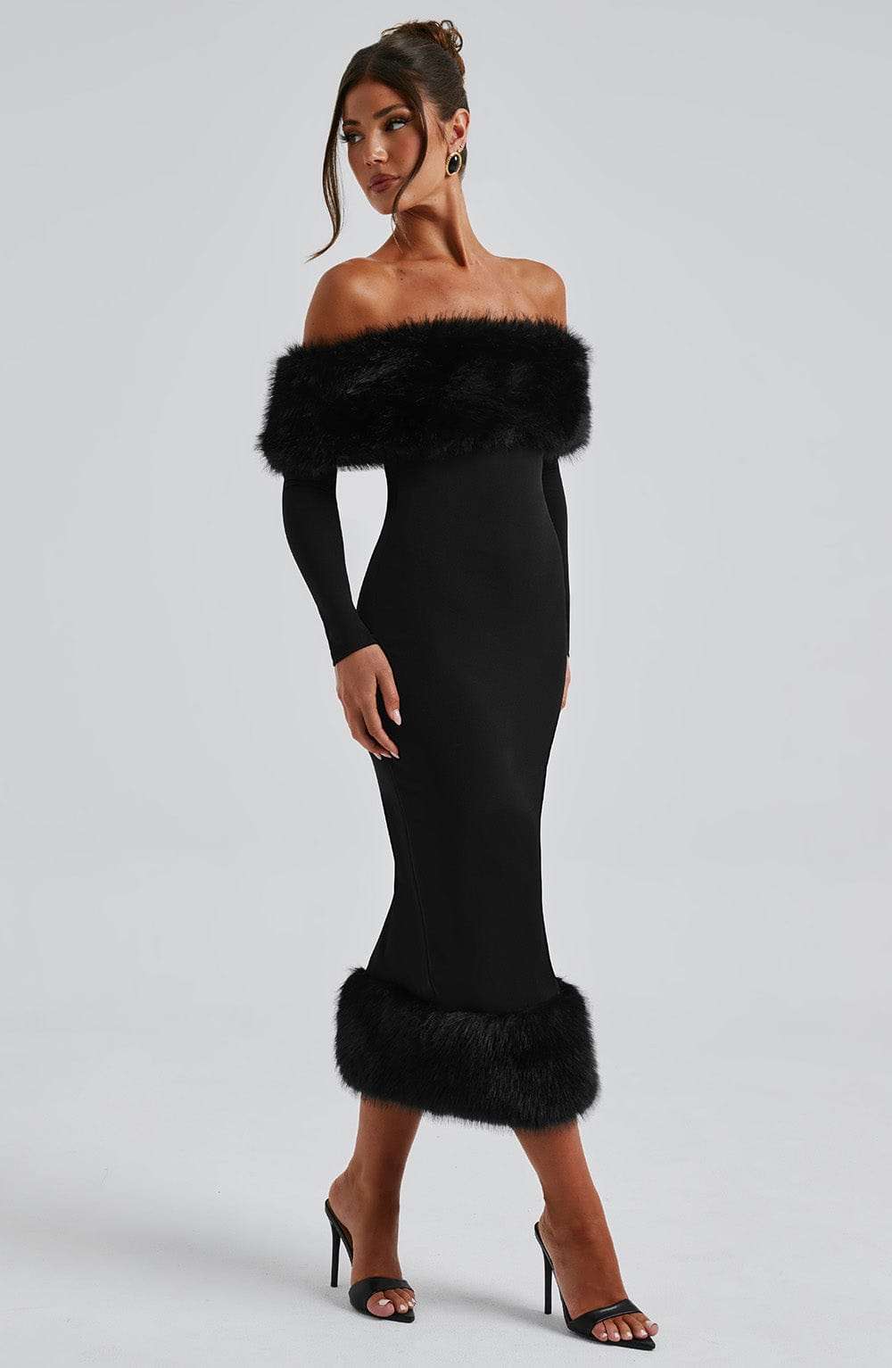 Vittoria Midi Dress-Black Ryvelle