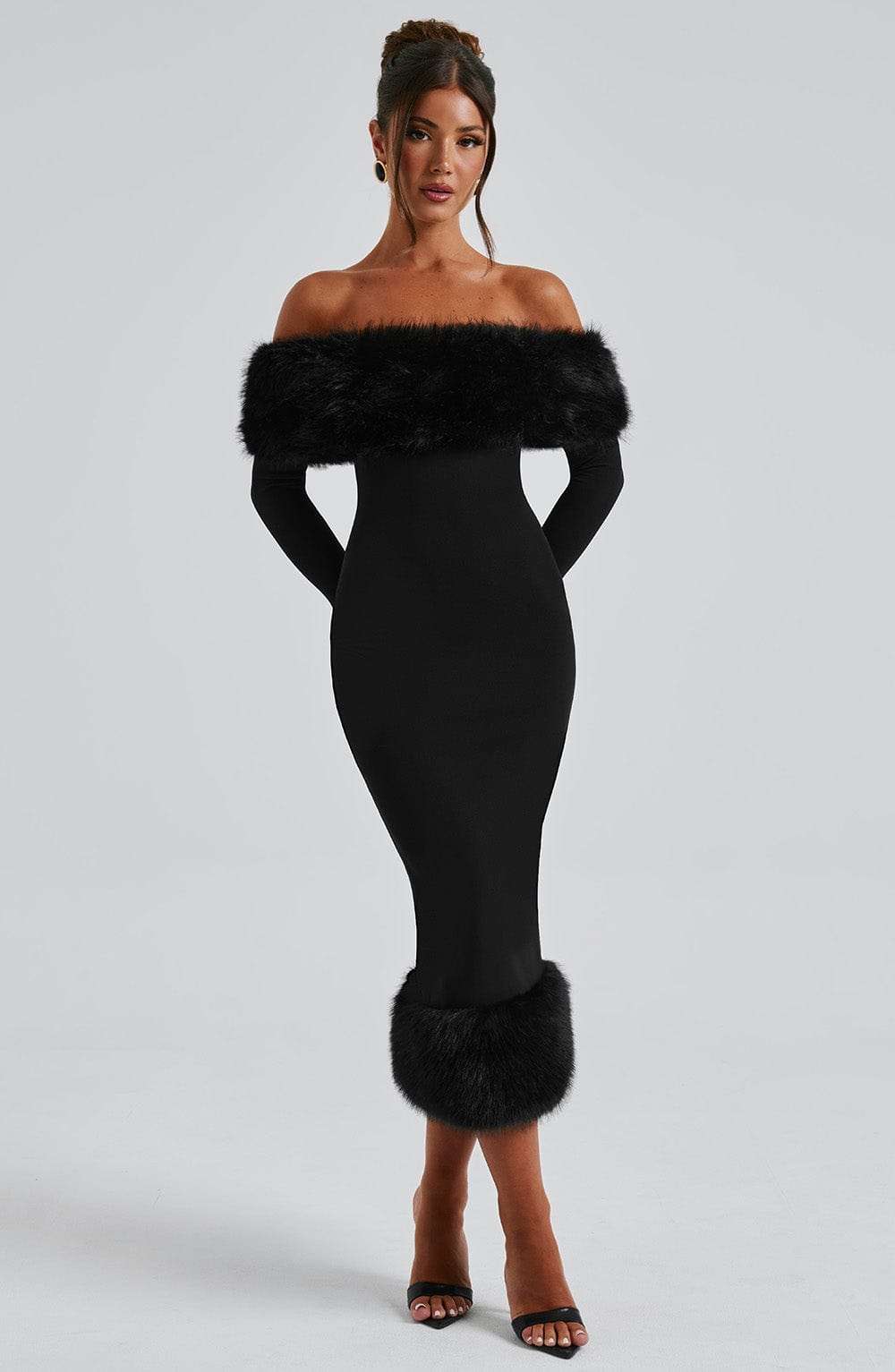 Vittoria Midi Dress-Black Ryvelle