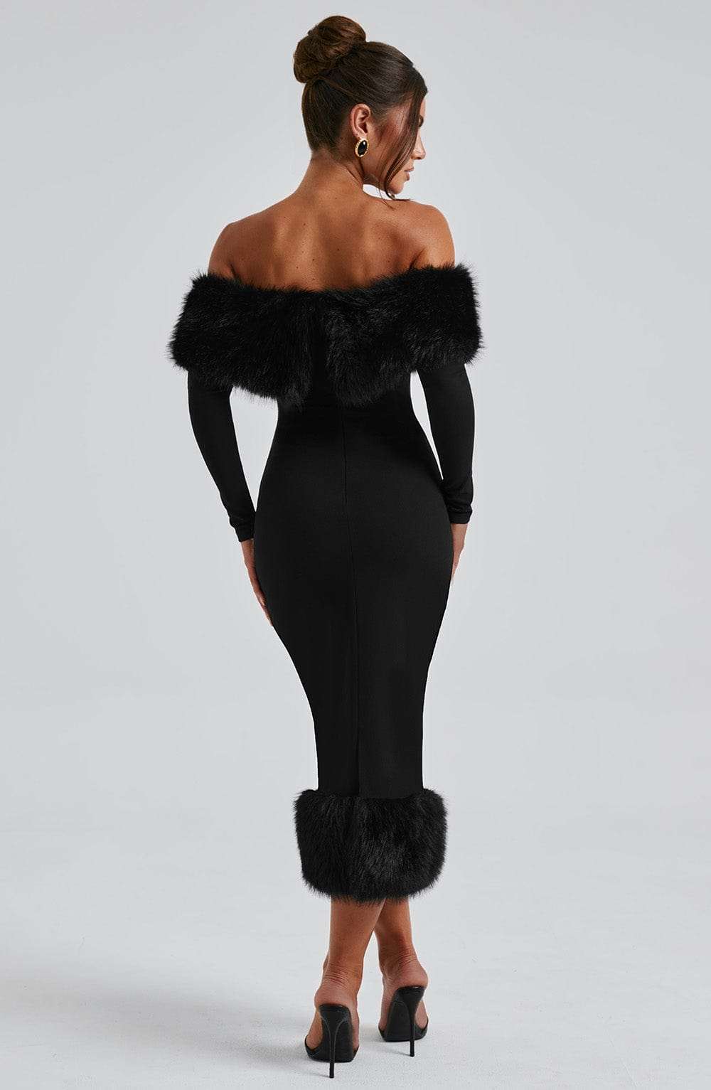 Vittoria Midi Dress-Black Ryvelle